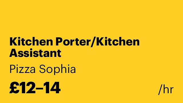 Kitchen Porter/Kitchen Assistant