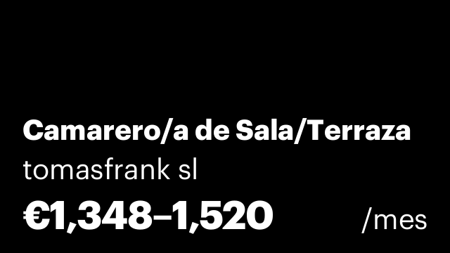 Camarero/a de Sala/Terraza