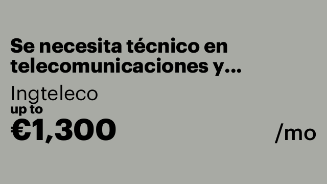 Se necesita técnico en telecomunicaciones y electricidad