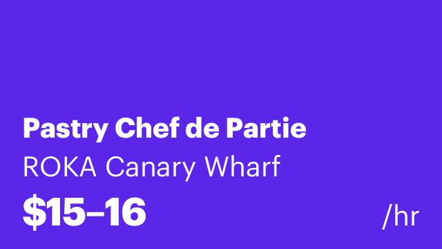 Pastry Chef de Partie