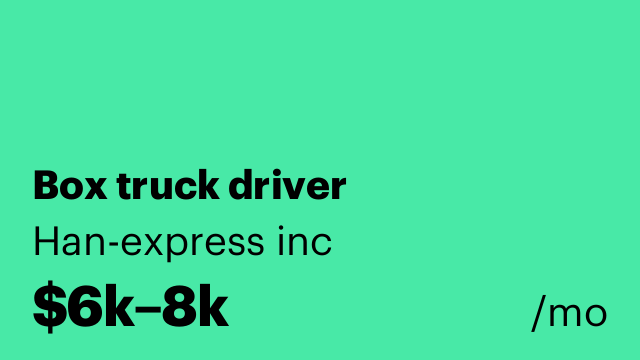 Box truck driver