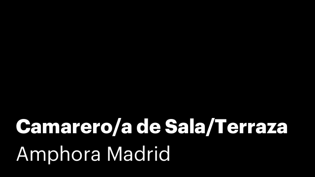 Camarero/a de Sala/Terraza