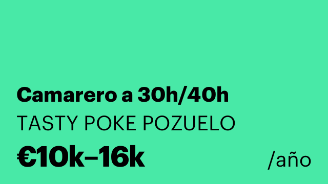 Camarero a 30h/40h