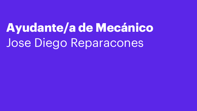 Ayudante/a de Mecánico