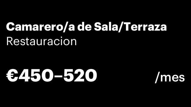 Camarero/a de Sala/Terraza
