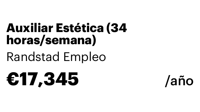 Auxiliar Estética (34 horas/semana)
