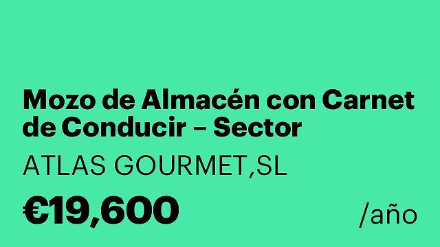 Mozo de Almacén con Carnet de Conducir – Sector Alimentación Gourmet