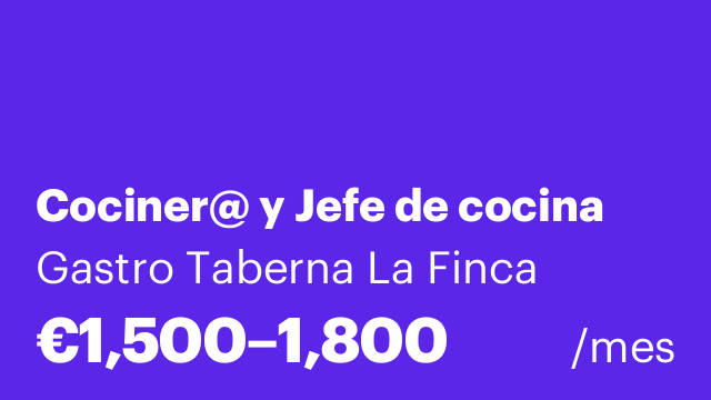 Cociner@ y Jefe de cocina