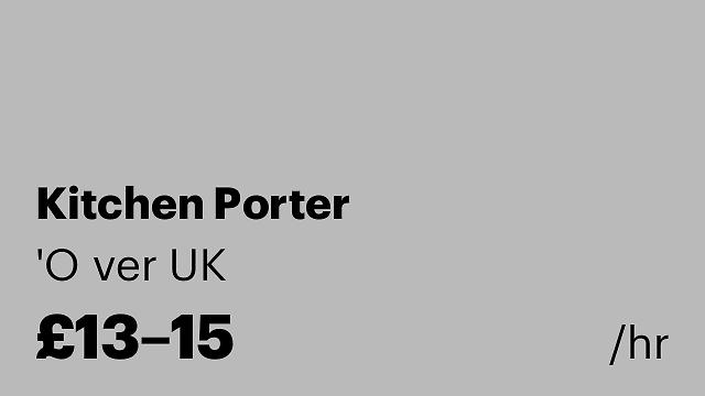 Kitchen Porter