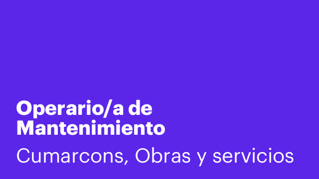 Operario/a de Mantenimiento