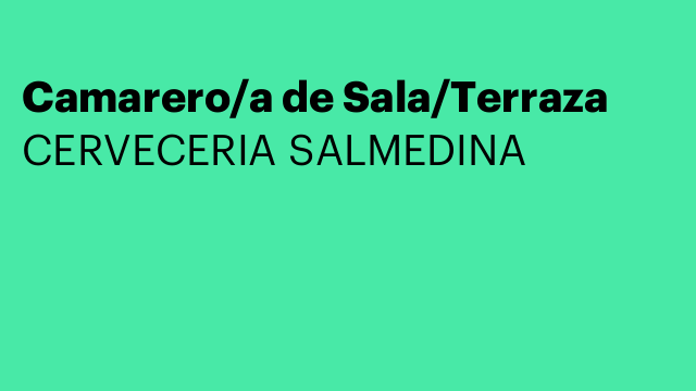 Camarero/a de Sala/Terraza