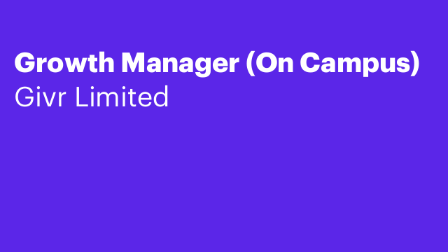 Growth Manager (On Campus)