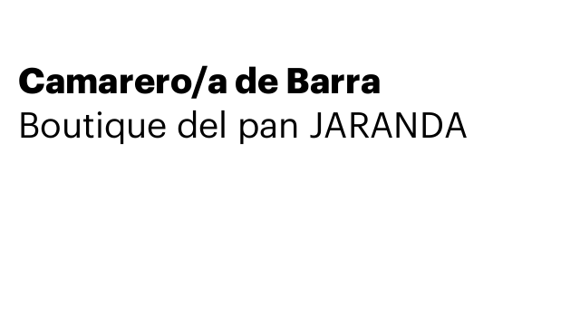 Camarero/a de Barra