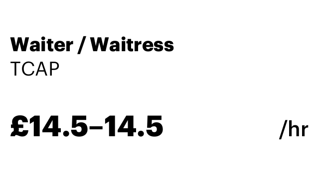 Waiter / Waitress