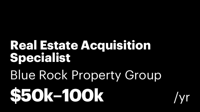 Real Estate Acquisition Specialist (Performance-Based / Partner Track)