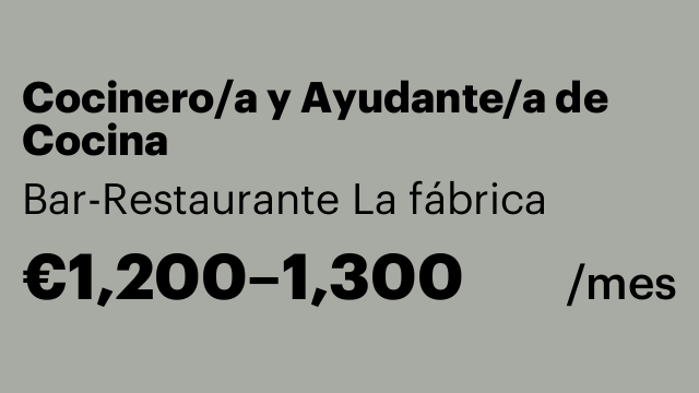 Cocinero/a y Ayudante/a de Cocina