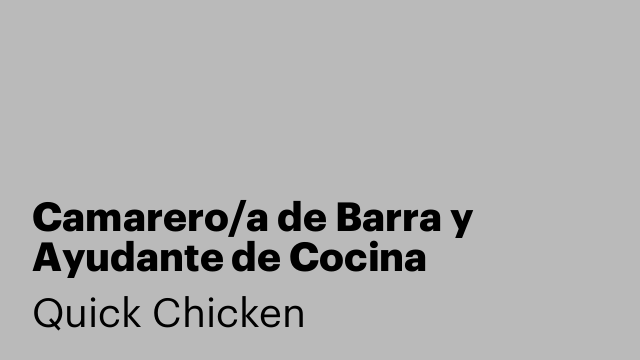 Camarero/a de Barra y Ayudante de Cocina