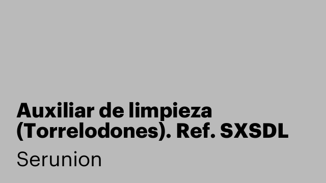 Auxiliar de limpieza (Torrelodones). Ref. SXSDL