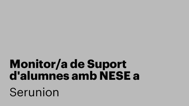 Monitor/a de Suport d'alumnes amb NESE a PUIG-REIG [SMDSC]