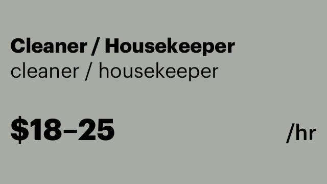Cleaner / Housekeeper