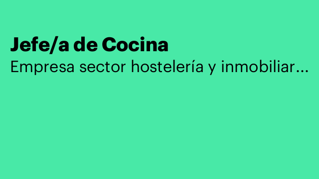 Jefe/a de Cocina