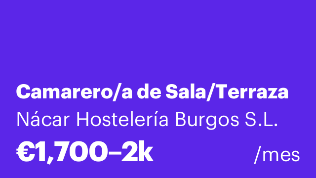 Camarero/a de Sala/Terraza