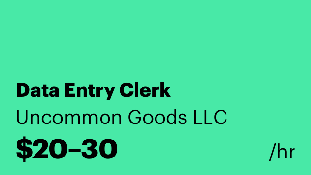 Data Entry Clerk