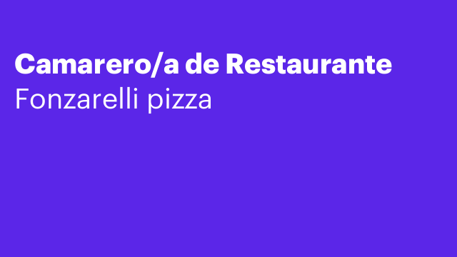 Camarero/a de Restaurante