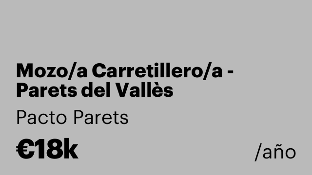 Mozo/a Carretillero/a - Parets del Vallès