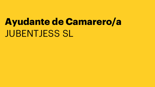 Ayudante de Camarero/a