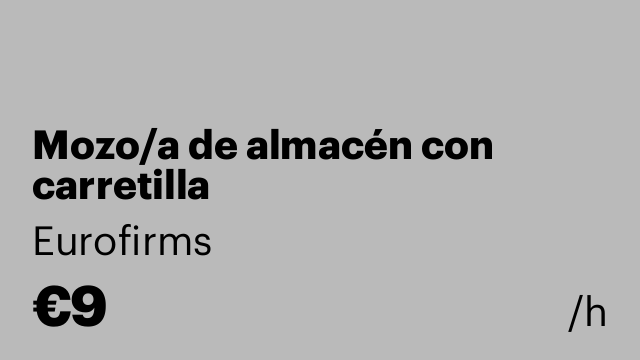 Mozo/a de almacén con carretilla