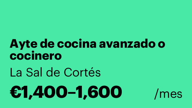 Ayte de cocina avanzado o cocinero