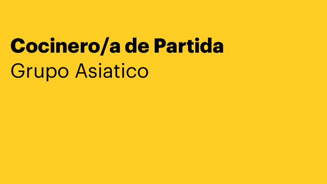 Cocinero/a de Partida