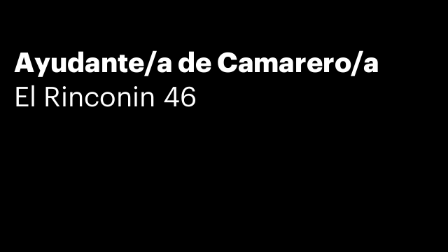 Ayudante/a de Camarero/a