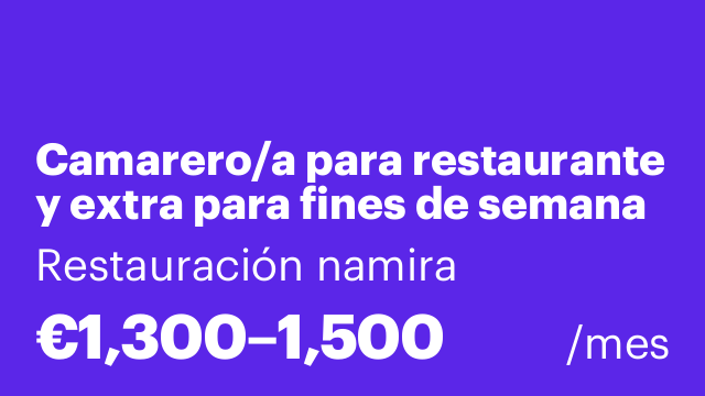 Camarero/a para restaurante y extra para fines de semana