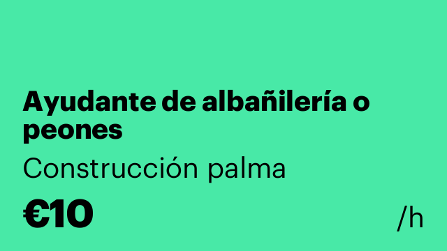 Ayudante de albañilería o peones