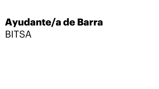 Ayudante/a de Barra