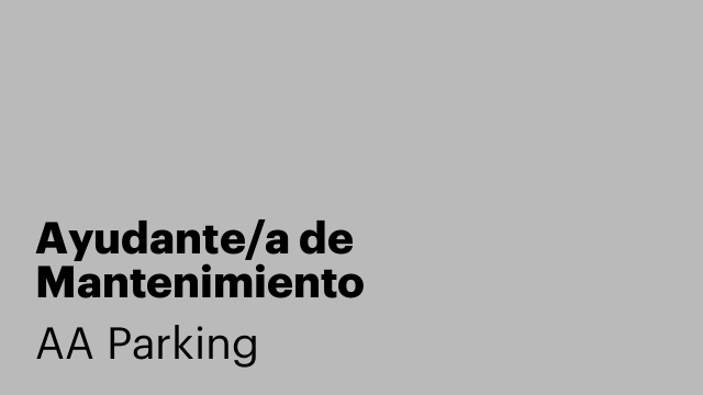 Ayudante/a de Mantenimiento