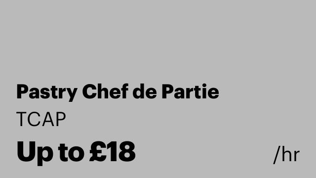 Pastry Chef de Partie