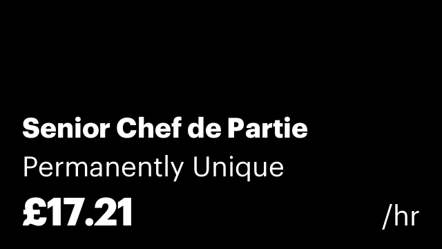 Senior Chef de Partie