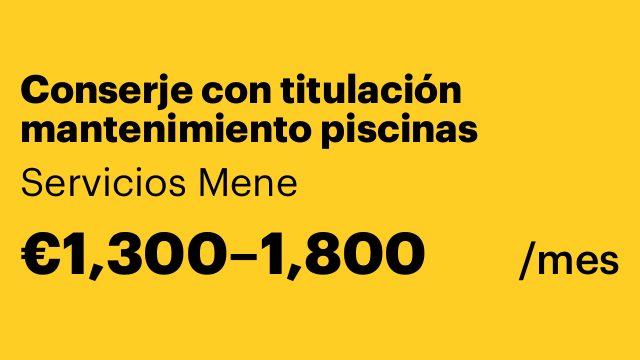 Conserje con titulación mantenimiento piscinas