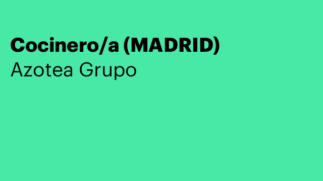Cocinero/a (MADRID)