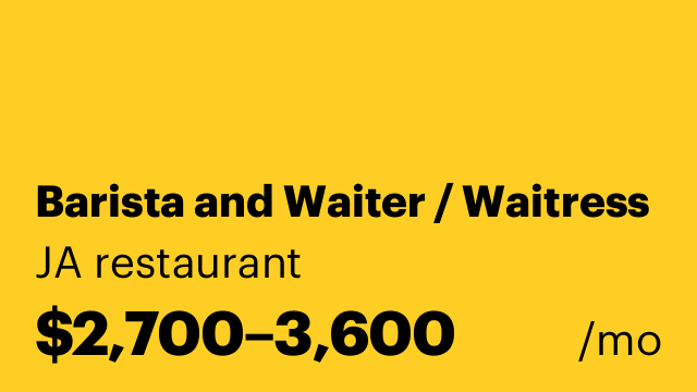 Barista and Waiter / Waitress