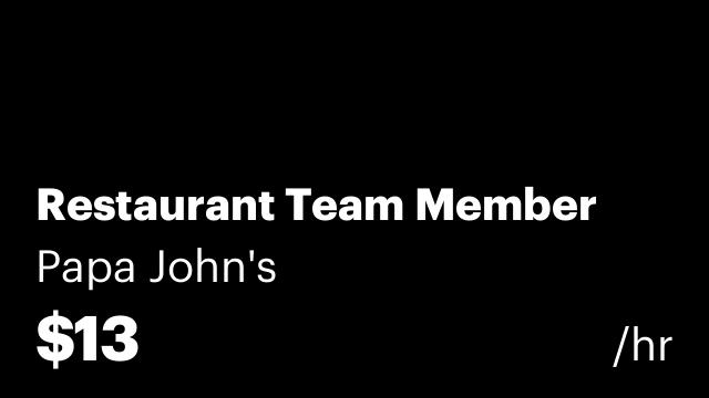 Restaurant Team Member
