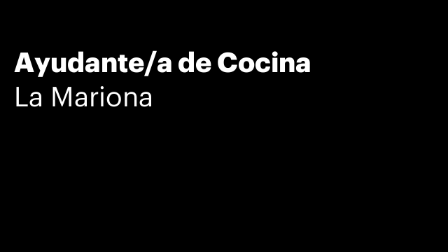 Ayudante/a de Cocina