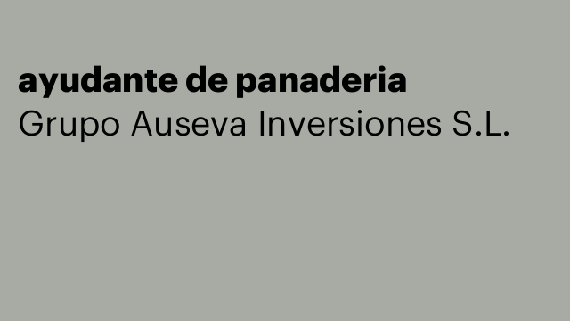 ayudante de panaderia