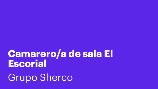Camarero/a de sala El Escorial