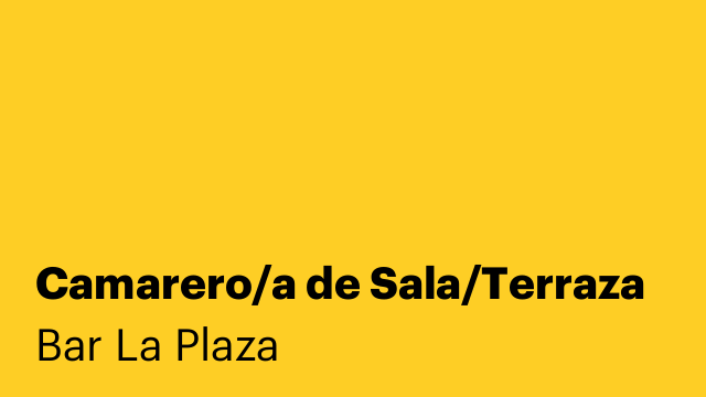Camarero/a de Sala/Terraza
