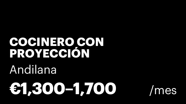 COCINERO CON PROYECCIÓN