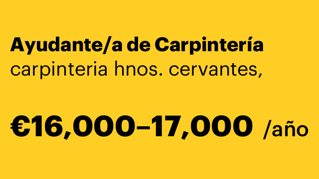 Ayudante/a de Carpintería